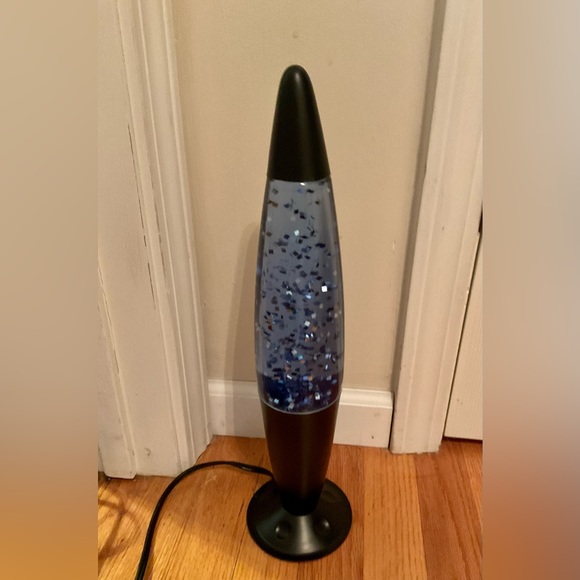Lava motion lamp blue with silver sparkles - Picture 4 of 5